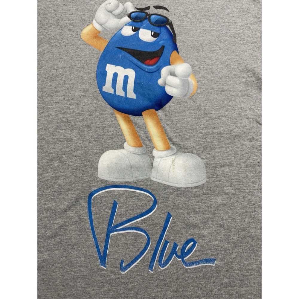 M&M's Blue Character Graphic T Shirt Mens L Pop Culture Y2K Streetwear Novelty - Picture 2 of 7